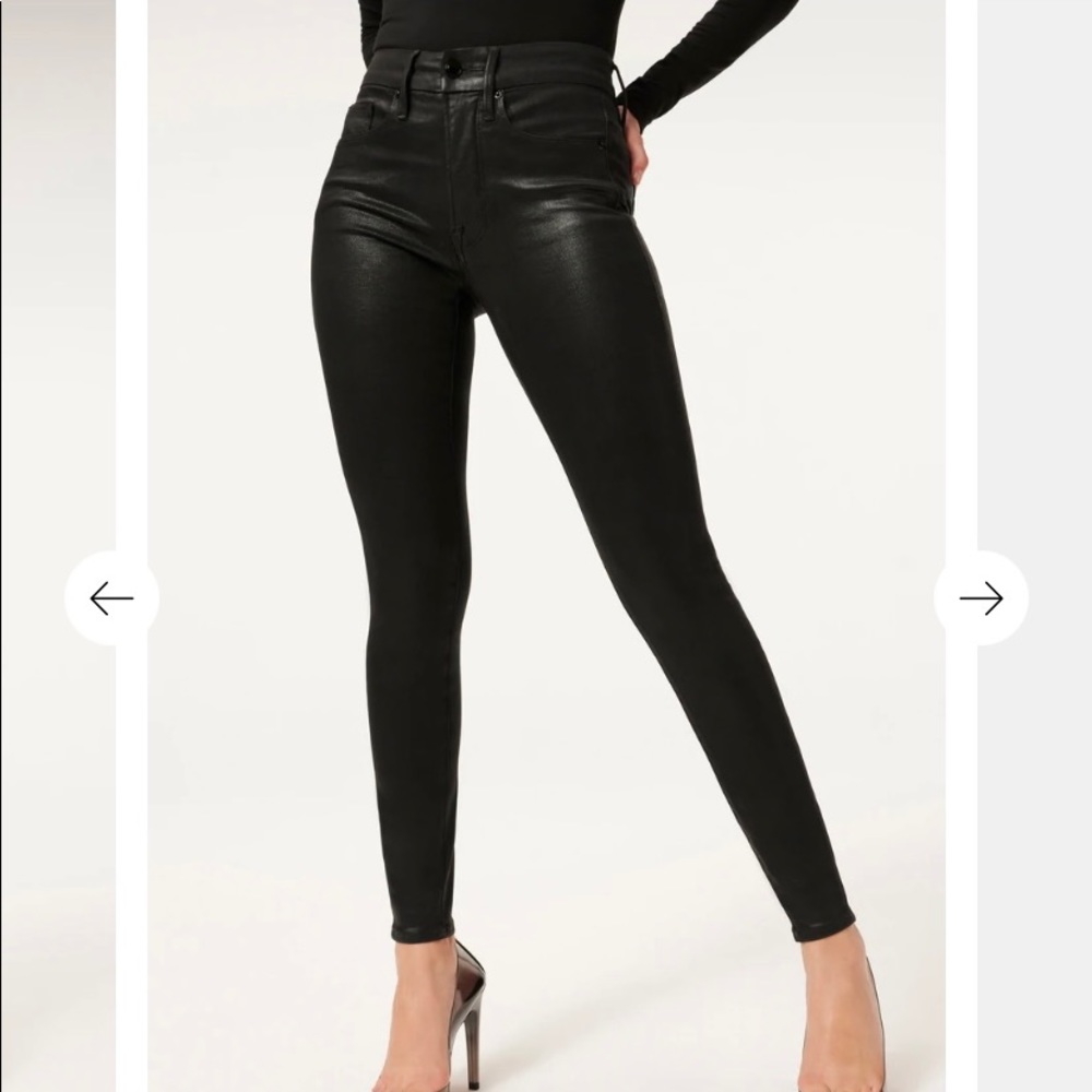 Good American coated black jeans. New with tags!